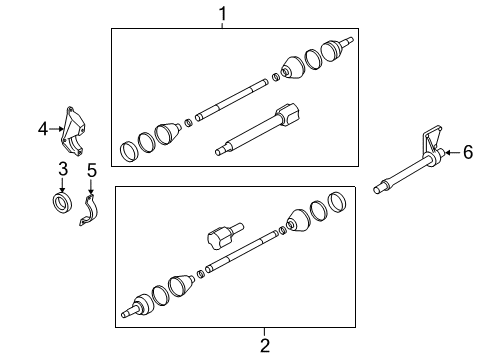 2008 Ford Focus Drive Axles - Front Shaft & Joint Assembly Diagram for 8S4Z-3B436-B
