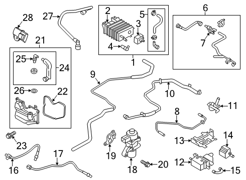 2015 Ford Fusion Emission Components Separator Seal Diagram for 3S4Z-6A892-AA