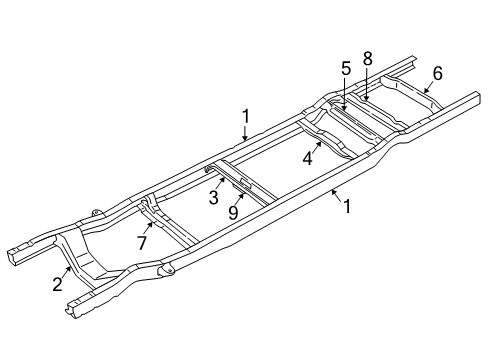 1992 Ford E-350 Econoline Frame & Components Crossmember Diagram for F2UZ5035A