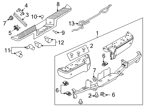 2009 Ford F-250 Super Duty Parking Aid Step Pad Insert Diagram for XL3Z-17D754-AAB