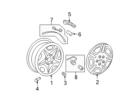 2006 Ford Freestar Tire Pressure Monitoring Wheel Cover Diagram for 5F2Z-1130-AA