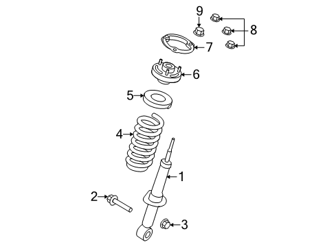 2014 Ford F-150 Struts & Components - Front Bracket Diagram for AL3Z-18183-A