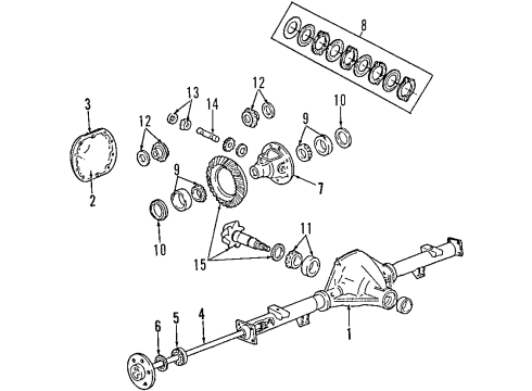 2011 Ford E-350 Super Duty Rear Axle, Differential, Propeller Shaft Axle Housing Diagram for 8C2Z-4010-D