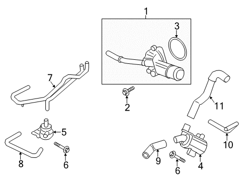 2019 Ford Police Responder Hybrid Water Pump Auxiliary Pump Bolt Diagram for -W716382-S442
