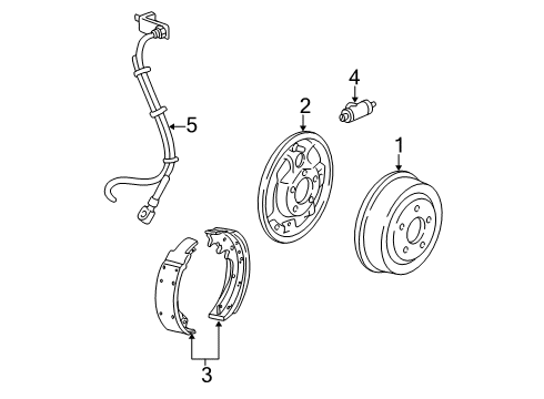 2002 Ford Explorer Sport Trac Rear Brakes Rear Shoes Diagram for 1L5Z-2200-AA