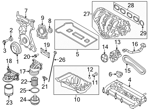 2009 Ford Escape Intake Manifold Dipstick Diagram for 8E5Z-6750-C