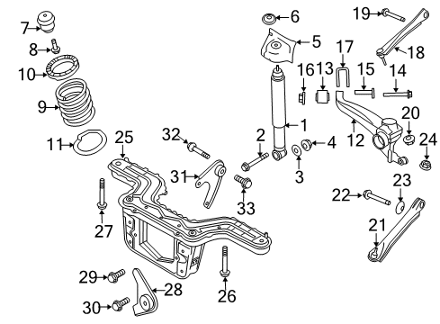 2009 Ford Escape Rear Suspension Components, Stabilizer Bar Coil Spring Diagram for 9L8Z-5560-D
