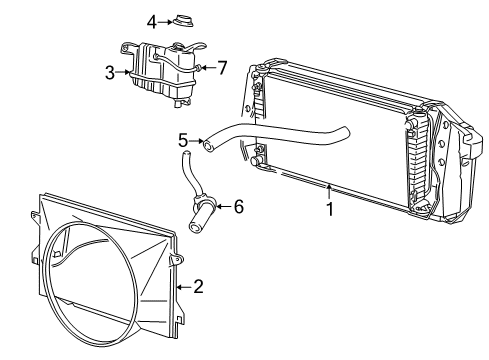 2002 Lincoln Blackwood Radiator & Components Radiator Hose Diagram for F75Z-8075-AA