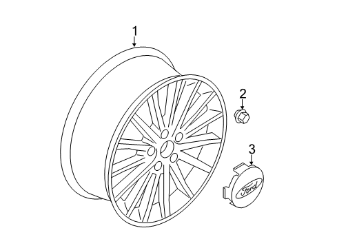 2015 Ford C-Max Wheels Wheel, Alloy Diagram for CM5Z-1007-C