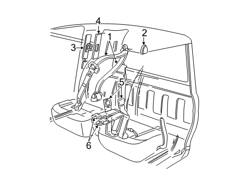  Seat Belt Assembly Diagram for 6L5Z-13611B08-BA