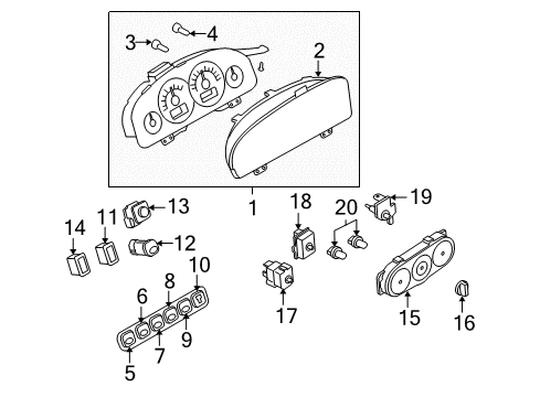 2007 Ford Escape Parking Aid Switch Housing Diagram for 5M6Z-19980-AA