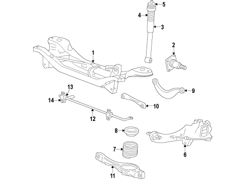 2010 Ford Focus Rear Suspension Components, Lower Control Arm, Upper Control Arm, Stabilizer Bar Coil Spring Diagram for 9S4Z-5560-A