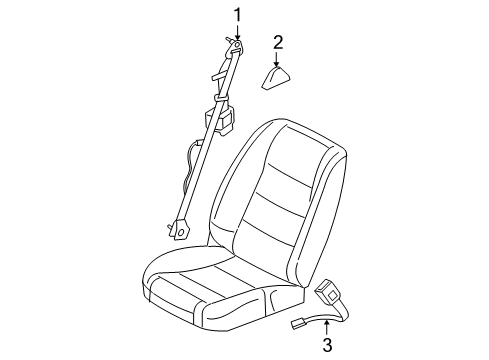2007 Ford Mustang Seat Belt Retractor Assembly Diagram for 7R3Z-76611B08-AA