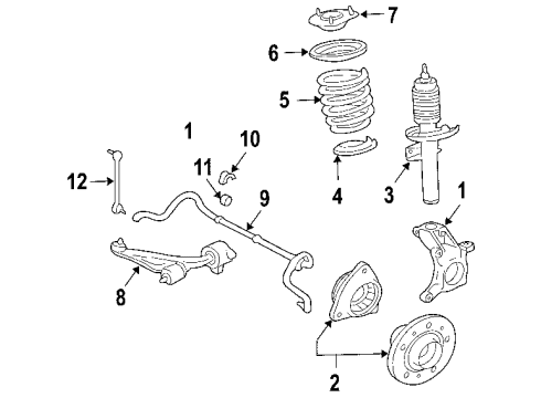 2007 Ford Freestar Front Suspension Components, Lower Control Arm, Stabilizer Bar Coil Spring Diagram for 3F2Z-5310-AA