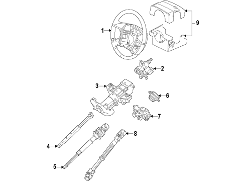 2013 Ford Expedition Steering Column & Wheel, Steering Gear & Linkage Steering Wheel Diagram for 9L1Z-3600-GD