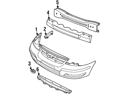 1999 Ford Windstar Front Bumper Impact Bar Diagram for 3F2Z-17757-AA