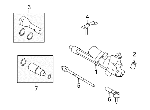 2006 Mercury Mariner Steering Column & Wheel, Steering Gear & Linkage Outer Tie Rod Diagram for 5M6Z-3A130-AA