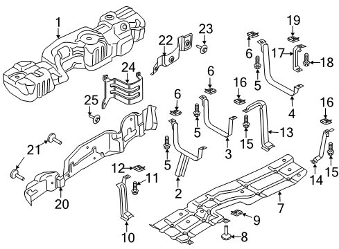 2018 Ford F-350 Super Duty Fuel Supply Tank Strap Nut Diagram for -W717470-S439