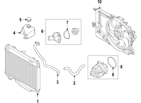 2021 Ford EcoSport Cooling System, Radiator, Water Pump, Cooling Fan Radiator Diagram for GN1Z-8005-D