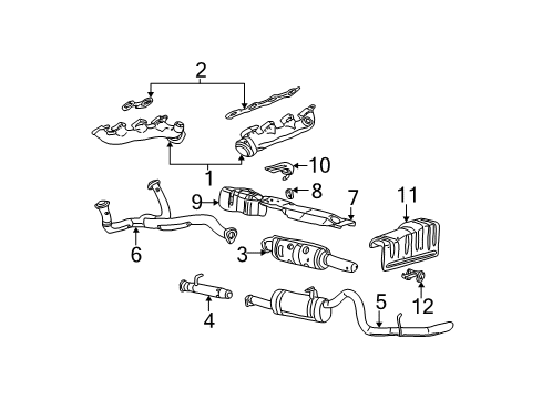 2000 Ford F-250 Super Duty Exhaust Manifold Manifold Diagram for YC2Z-9431-BA