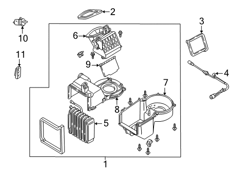 2002 Ford Escape A/C Evaporator Components Vacuum Motor Diagram for YL8Z-18A318-BA