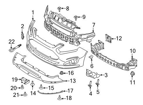 2018 Ford C-Max Front Bumper Impact Bar Nut Diagram for -W712713-S441