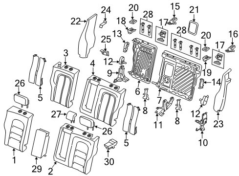 2020 Lincoln Continental Rear Seat Components Adjust Motor Diagram for GU5Z-14547-D