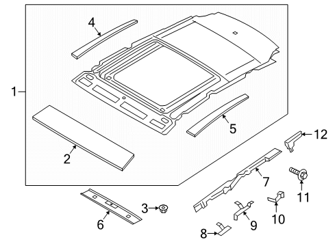 2020 Ford Escape Roof & Components Front Panel Nut Diagram for -W700390-S440