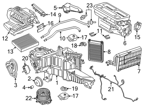 2021 Ford F-150 A/C & Heater Control Units Hose Diagram for AL3Z-19858-A