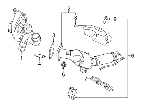 2015 Ford Edge Exhaust Manifold Manifold With Converter Diagram for F2GZ-5G232-A
