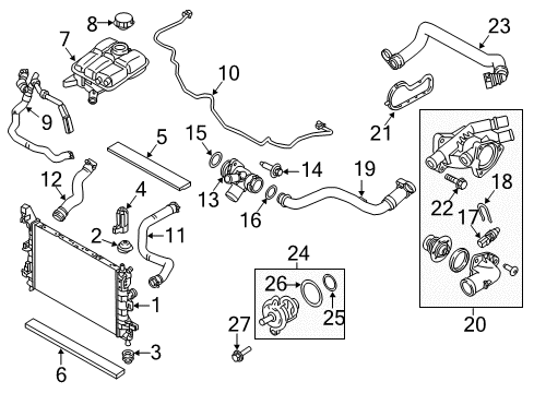 2018 Ford Focus Powertrain Control Thermostat O-Ring Diagram for -W715777-S300