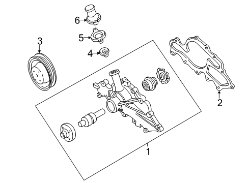 2004 Ford Ranger Water Pump Gasket Diagram for F58Z-8507-A