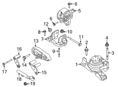 2013 Ford Flex Engine & Trans Mounting Torsion Arm Support Bracket Diagram for BB5Z-6E042-A