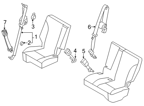 2011 Lincoln MKX Seat Belt Retractor Assembly Diagram for CT4Z-78611B09-AB