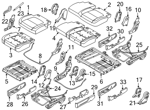 2018 Ford Explorer Second Row Seats Release Handle Diagram for DE9Z-74617D34-AE