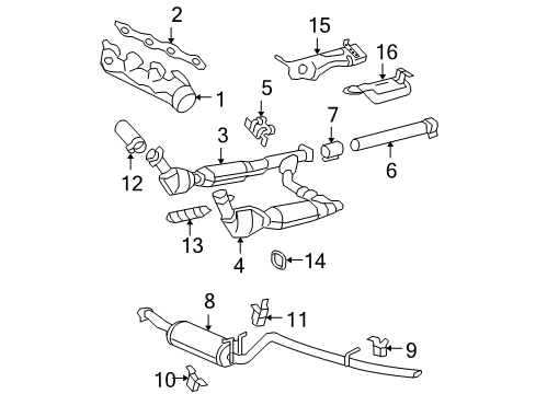 2004 Ford F-150 Exhaust Manifold Manifold Diagram for 2L1Z-9431-CA