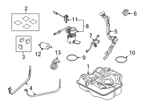 2008 Ford Focus Fuel Supply Tank Strap Diagram for 5S4Z-9054-AC