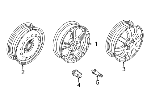 2016 Ford Fiesta Wheels Wheel, Alloy Diagram for C1BZ-1007-P