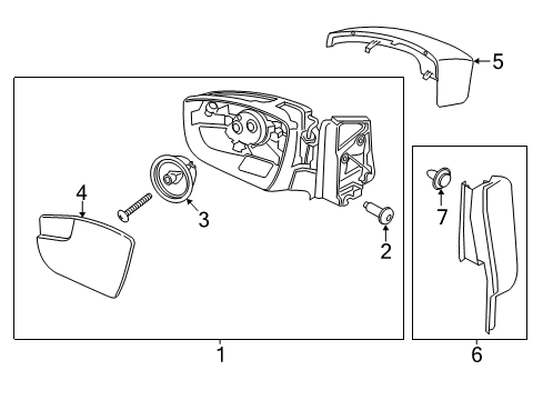 2015 Ford Escape Mirrors Mirror Assembly Diagram for CJ5Z-17682-BA