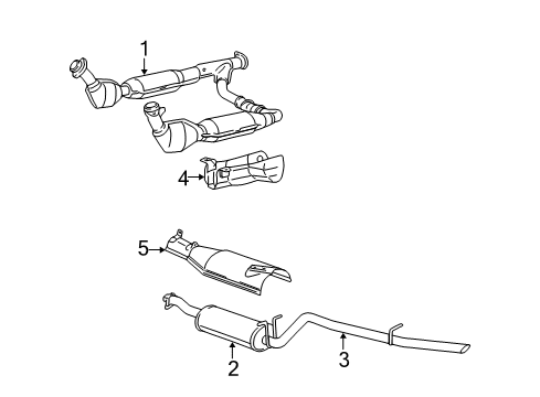 2005 Ford Expedition Exhaust Components Extension Pipe Diagram for 4L1Z-5K238-AA