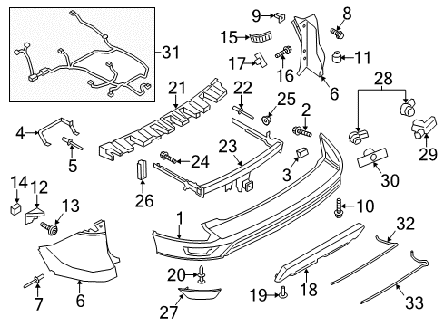 2013 Ford Escape Rear Bumper Tail Lamp Screw Diagram for -W712801-S900