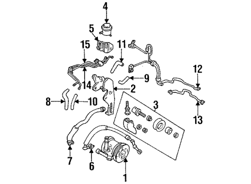 1997 Mercury Villager P/S Pump & Hoses, Steering Gear & Linkage Pressure Line Assembly Diagram for F6XZ-3A719-AA