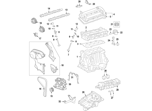 2014 Ford Fiesta Engine Parts, Mounts, Cylinder Head & Valves, Camshaft & Timing, Variable Valve Timing, Oil Cooler, Oil Pan, Oil Pump, Crankshaft & Bearings, Pistons, Rings & Bearings Tensioner Diagram for BE8Z-6K254-A