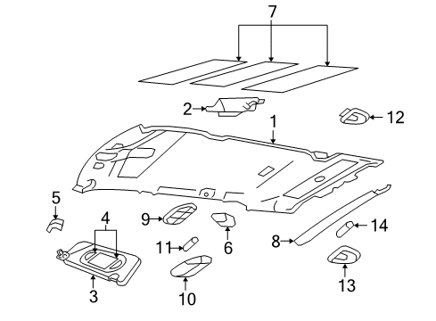 2005 Ford Explorer Interior Trim - Roof Sunvisor Diagram for 4L2Z-7804104-BAB