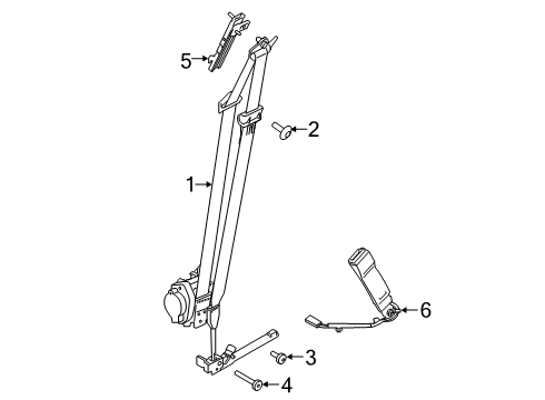 2020 Ford Escape Front Seat Belts Seat Belt Assembly Upper Retainer Diagram for -W716552-SS35B