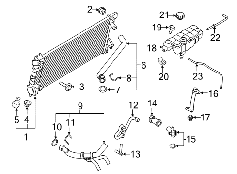 2018 Ford F-150 Radiator & Components Overflow Hose Diagram for FL3Z-8075-B