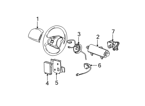 1999 Ford F-150 Air Bag Components Clock Spring Diagram for XL3Z-14A664-CA