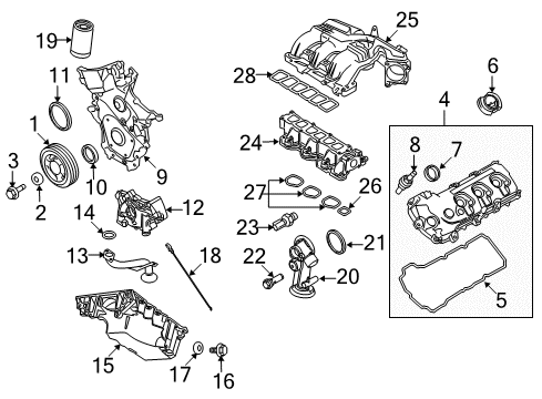 2009 Ford Taurus X Filters Valve Cover Stud Diagram for 7T4Z-6C519-C