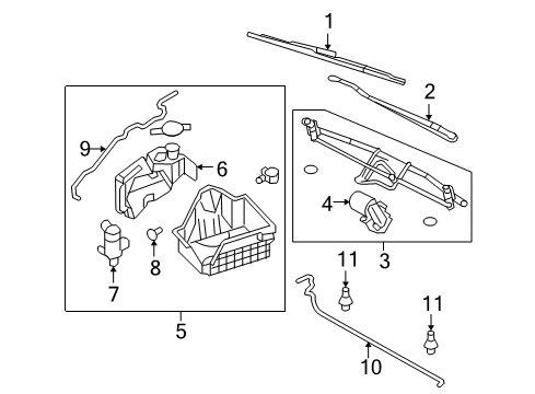 2008 Ford F-350 Super Duty Wiper & Washer Components Front Blade Diagram for YF1Z-17528-AB