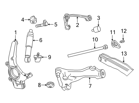 2000 Ford Expedition Front Suspension Components, Lower Control Arm, Upper Control Arm, Stabilizer Bar Torsion Bar Diagram for F75Z-5B326-AM